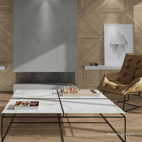 Porcelanato Amadeirado Natural 60x60cm Bege - Portinari Luthier Decor Be Nat Esmaltado Retificado