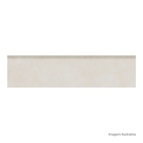 Rodapé Porcelanato Cimentício Acetinado 15x60cm Branco - Portinari Rp Downtown Hd Wh Bold