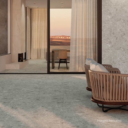 Porcelanato Pedra Natural 100x100cm Cinza - Portinari Mount Clemo Sgr Nat Pietra Prime Retificado