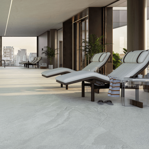 Porcelanato Monocromático Natural 1,3x15cm Branco - Portinari Borda Mini Mood Wh Nat Esmaltado Retificado - 6063358a