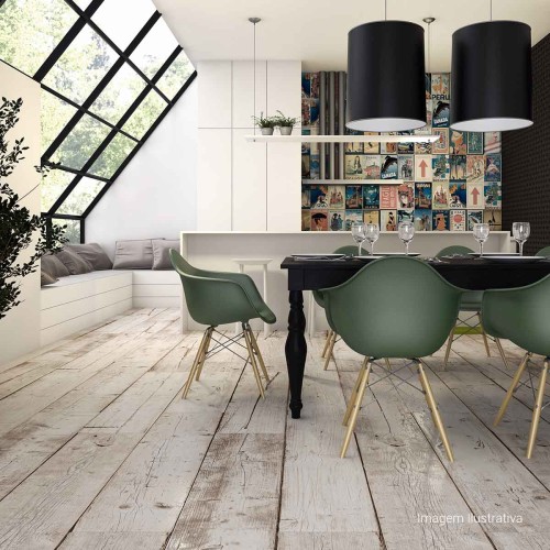 Porcelanato Amadeirado Rústico 30x120cm Branco - Ceusa Patina Esmaltado Retificado