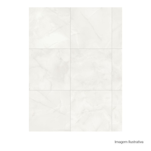 Porcelanato Polido Pedra 90x90cm Branco - Portinari Artemis Ofw Pol Pietra Prime Retificado