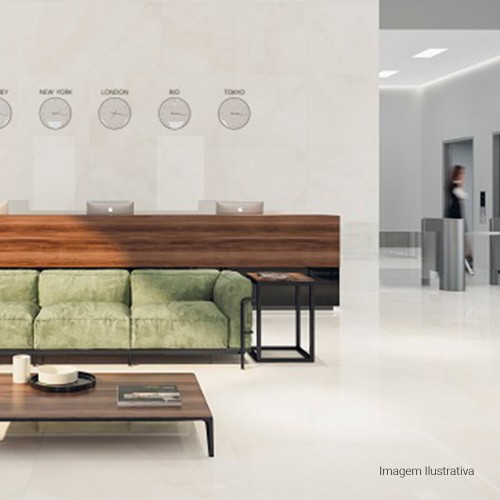 Porcelanato Polido Pedra 90x90cm Branco - Portinari Artemis Ofw Pol Pietra Prime Retificado
