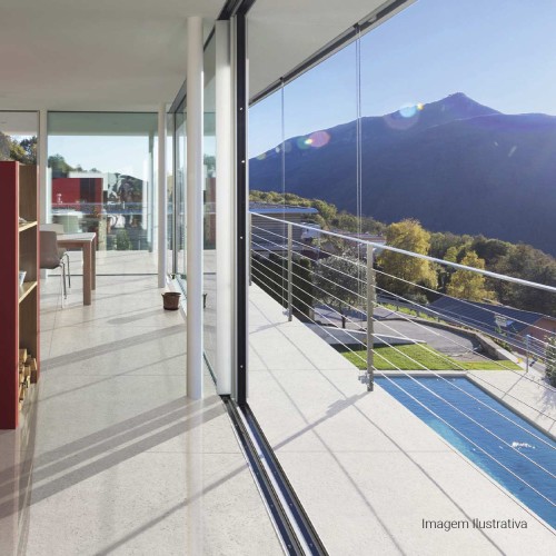 Porcelanato Polido Pedra 90x90cm Branco - Portinari Granite Wh Pol Pietra Prime Retificado