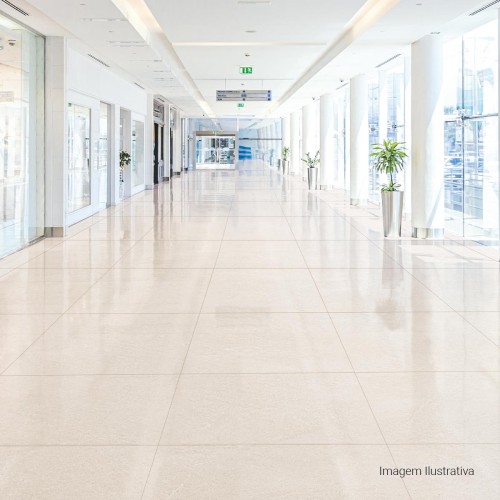 Porcelanato Polido Pedra 90x90cm Bege - Portinari Piemonte Sbe Pol Pietra Prime Retificado