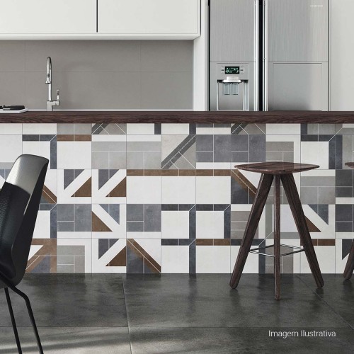 Porcelanato Cimentício Natural 60x120cm Cinza - Portinari Dom Concrete Nat Esmaltado Retificado