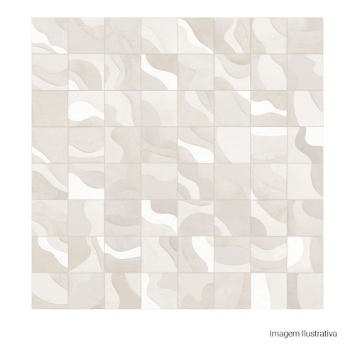 Porcelanato Decorado Mlx 120x120cm Branco - Ceusa Patch Ofw Dd Esmaltado Retificado
