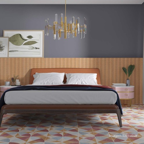 Porcelanato Decorado Matte 30x120cm Marrom - Ceusa Zigue Chevron No Esmaltado Retificado