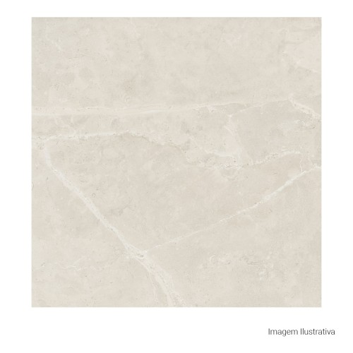 Porcelanato Acetinado Marmorizado 100x100cm Bege - Ceusa Escala Quebec Esmaltado Retificado