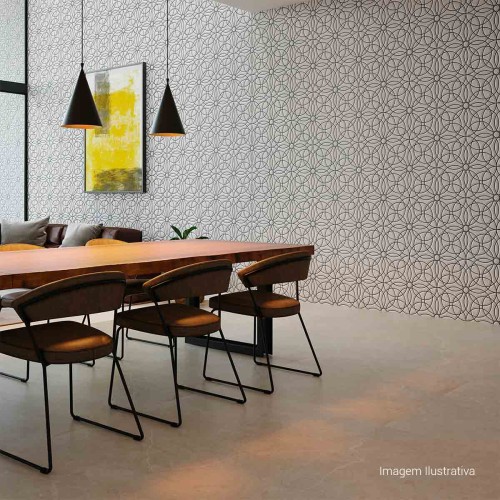Porcelanato Acetinado Marmorizado 100x100cm Bege - Ceusa Escala Quebec Esmaltado Retificado