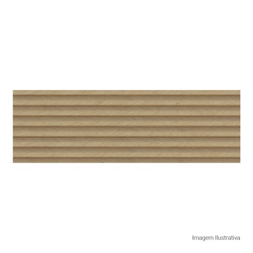 Porcelanato Acetinado Amadeirado 32x100cm Marrom - Ceusa Escala Traços Legno Esmaltado Retificado