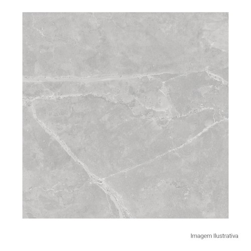 Porcelanato Acetinado Marmorizado 80x80cm Cinza - Ceusa Escala Vancouver Esmaltado Retificado