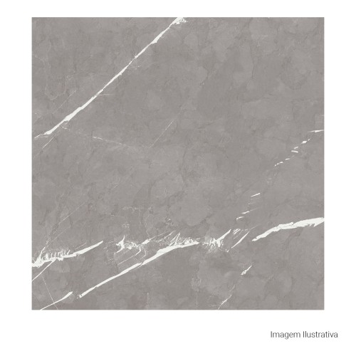 Porcelanato Acetinado Marmorizado 80x80cm Cinza - Ceusa Escala Pulpis Esmaltado Retificado