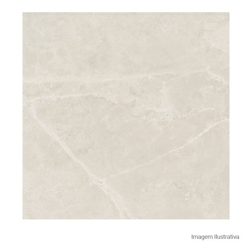 Porcelanato Polido Marmorizado 100x100cm Bege - Ceusa Escala Quebec Retificado