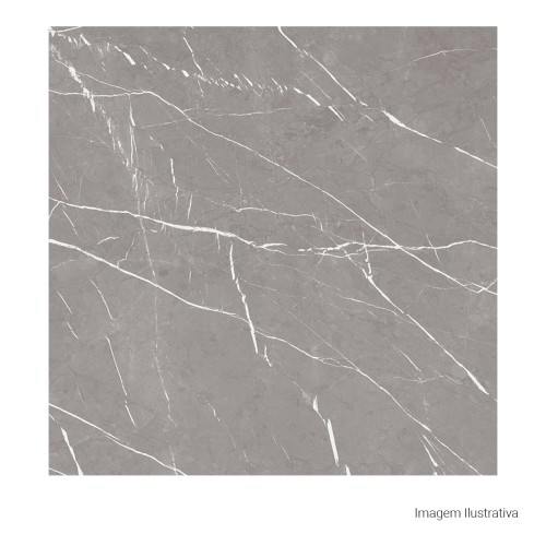 Porcelanato Polido Marmorizado 100x100cm Cinza - Ceusa Escala Pulpis Retificado