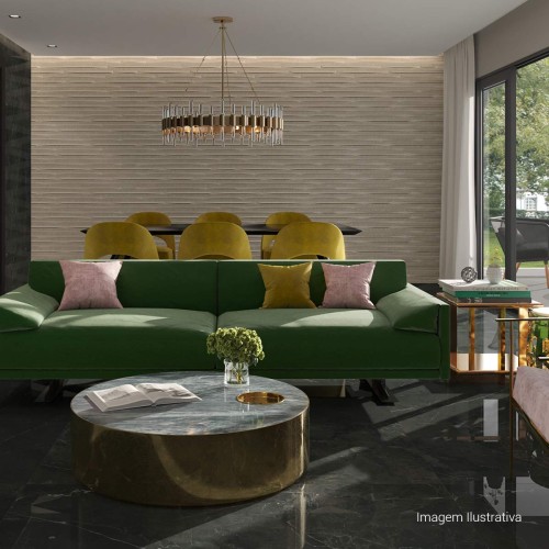 Porcelanato Marmorizado Matte 30x120cm Branco - Ceusa Paralelo Marble Ofw Esmaltado Retificado