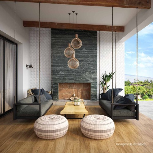 Porcelanato Amadeirado Rústico 30x120cm Marrom - Ceusa Bosque Esmaltado Retificado