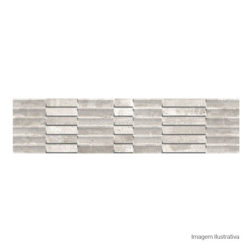 Porcelanato Acetinado Cimentício 30x120cm Cinza - Ceusa Brise Esmaltado Retificado