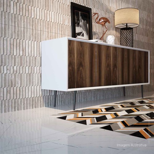 Porcelanato Acetinado Cimentício 30x120cm Cinza - Ceusa Brise Esmaltado Retificado