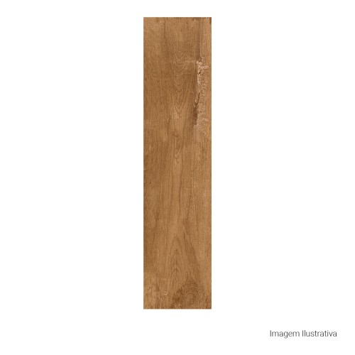 Porcelanato Acetinado Amadeirado 20x90cm Marrom - Ceusa Canela Esmaltado Retificado