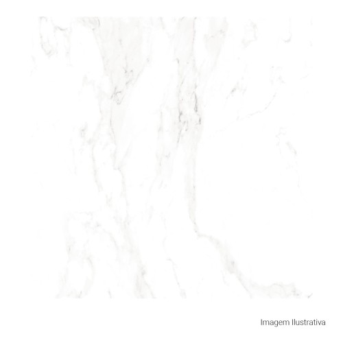 Porcelanato Acetinado Marmorizado 80x80cm Branco - Ceusa Carrara Esmaltado Retificado