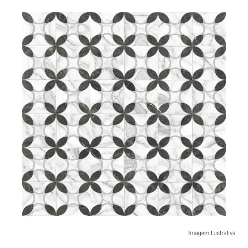 Porcelanato Polido Decorado 120x120cm Multicolor - Ceusa Carrara Marble Mix Pol Retificado