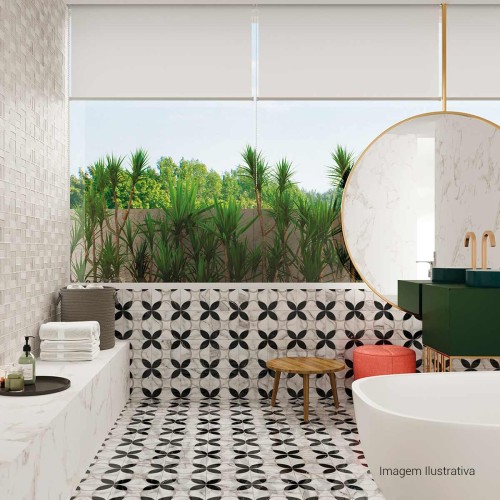 Porcelanato Polido Decorado 120x120cm Multicolor - Ceusa Carrara Marble Mix Pol Retificado