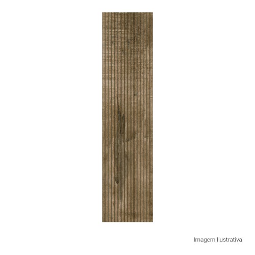 Porcelanato Amadeirado Rústico 30x120cm Marrom - Ceusa Demoliçao Frisado Esmaltado Retificado