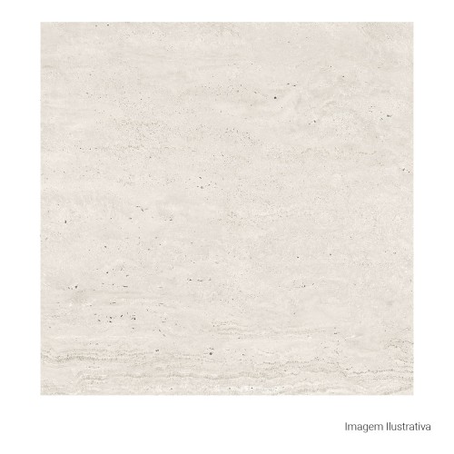 Porcelanato Acetinado Marmorizado 80x80cm Bege - Ceusa Travertino Veins Esmaltado Retificado