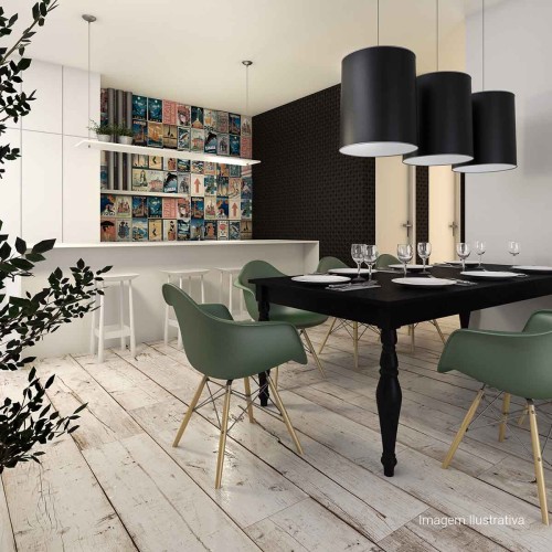 Cerâmica Monocromatico Acetinado 45x65cm Cinza - Ceusa Dalia Nero Retificado