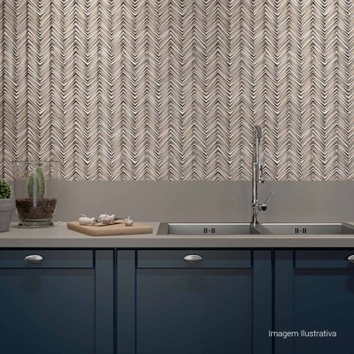Cerâmica Decorado Acetinado 45x65cm Cinza - Ceusa Escama Malena Retificado
