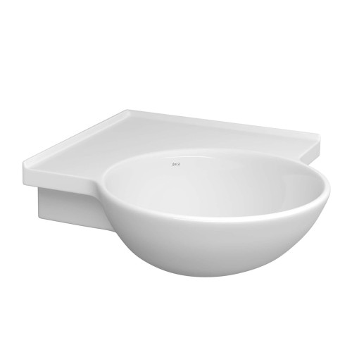 Lavatório Suspenso de Canto com Mesa Deca Branco Linha L