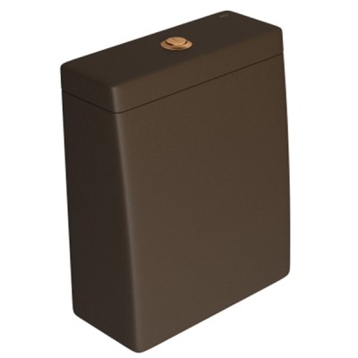 Caixa Acoplada com Acionamento Duo Marrom Fosco/gold Matte