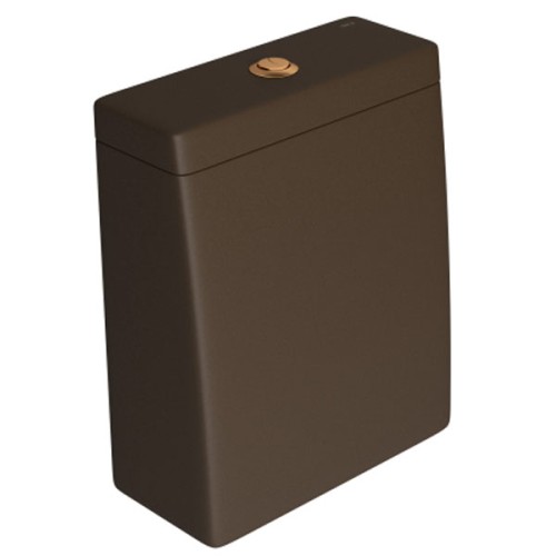 Caixa Acoplada com Acionamento Duo Marrom Fosco/gold Matte