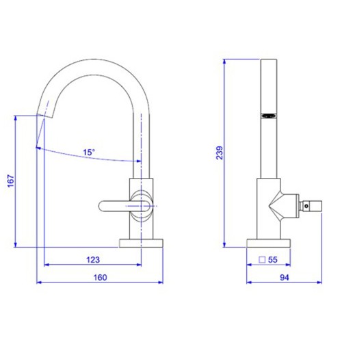 Torneira de Mesa Bica Alta para Lavatório Black Matte