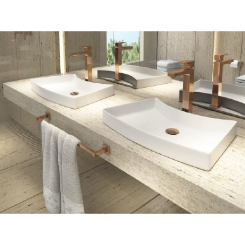 Cuba de Sobrepor com Mesa Posterior Deca 39x60,5cm Branco Linha L