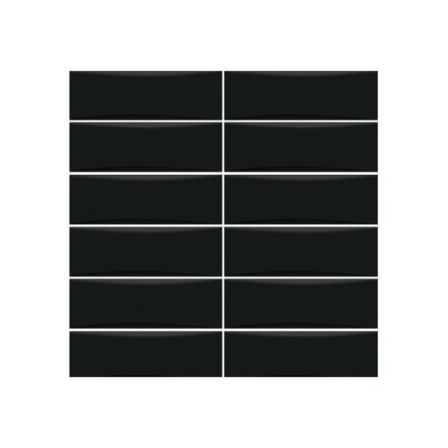 Porcelanato Monocromatico Lux 8x25cm Preto - Portinari Bella Vita Bk Bold