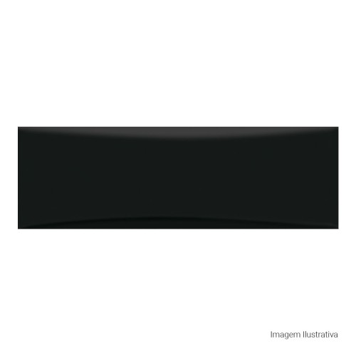 Porcelanato Monocromatico Lux 8x25cm Preto - Portinari Bella Vita Bk Bold