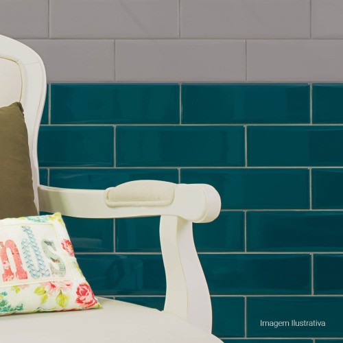 Porcelanato Monocromatico Lux 8x25cm Preto - Portinari Bella Vita Bk Bold