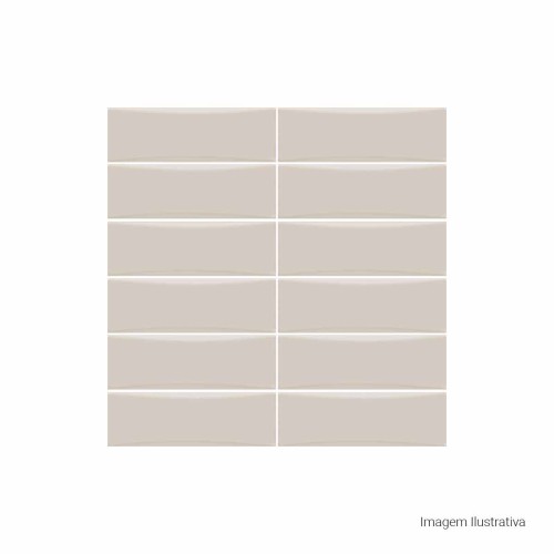 Porcelanato Monocromatico Lux 8x25cm Bege - Portinari Bella Vita Cr Bold