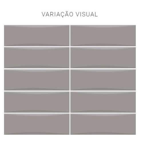 Porcelanato Monocromatico Lux 8x25cm Cinza - Portinari Bella Vita Gr Bold