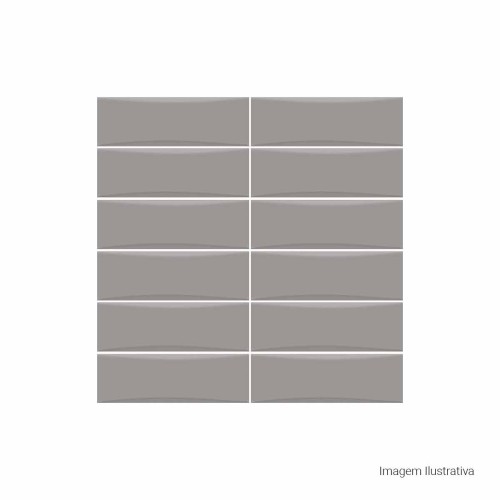 Porcelanato Monocromatico Lux 8x25cm Cinza - Portinari Bella Vita Gr Bold