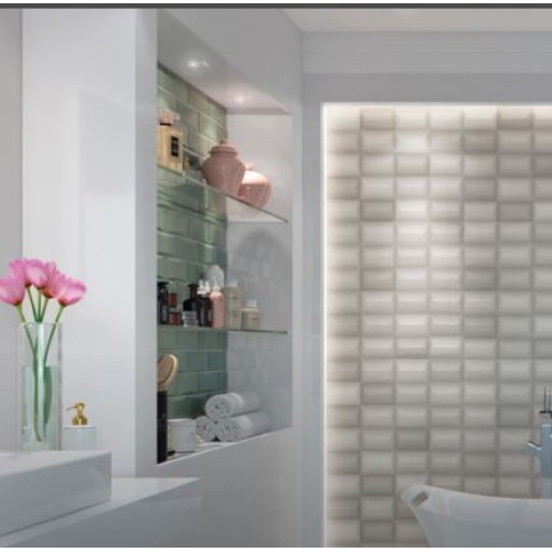Porcelanato Monocromatico Lux 8x25cm Verde - Portinari Bella Vita Sgn Bold