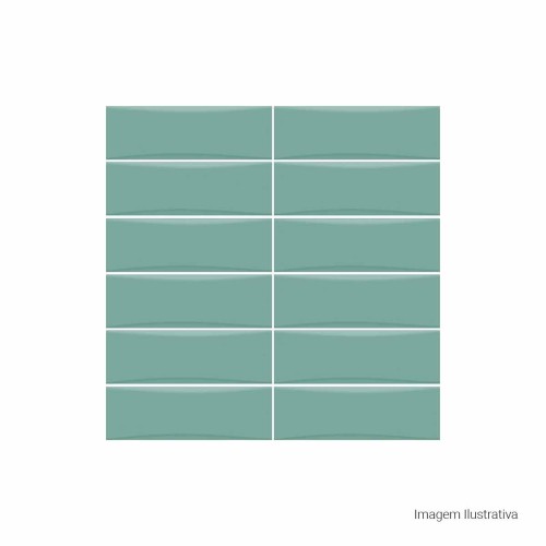 Porcelanato Monocromatico Lux 8x25cm Verde - Portinari Bella Vita Sgn Bold