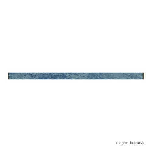 Porcelanato Pedra Hard 1,3x20cm Azul - Portinari Borda Mini Atlantis Bl Esmaltado Bold
