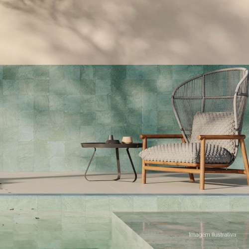 Porcelanato Pedra Hard 1,3x20cm Verde - Portinari Borda Mini Pacific Sgn Esmaltado Bold