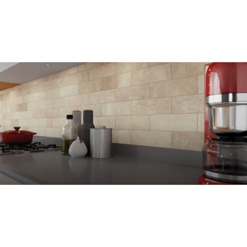 Porcelanato Decorado Matte 7,7x24cm Bege - Portinari Every Brick Cement Al Esmaltado Bold