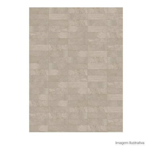 Porcelanato Decorado Matte 7,7x24cm Bege - Portinari Every Brick Cement Al Esmaltado Bold