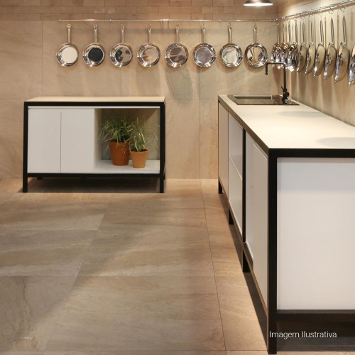 Porcelanato Decorado Matte 7,7x24cm Bege - Portinari Every Brick Cement Al Esmaltado Bold