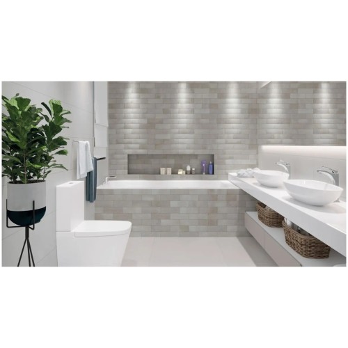 Porcelanato Decorado Matte 7,7x24cm Cinza - Portinari Every Brick Cement Gr Esmaltado Bold